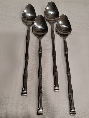 Vintage Flatware Bamboo Style Iced Tea Spoons 4